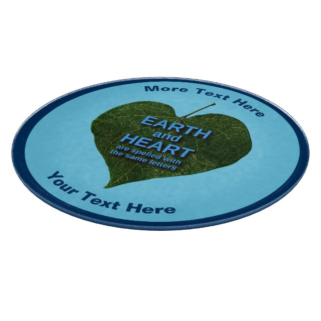 Erde - Herzanagram Schneidebrett (Ecke)