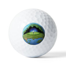 Erde im Inneren eines Golfballs