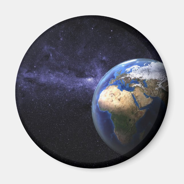 Erde im Weltraum Magnet (Vorne)