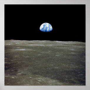 Erde im Weltraum vom Mond aus Poster