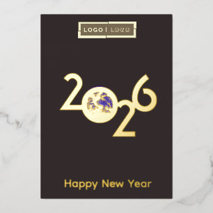 Erde in 2026 - Professionelle Neujahrskarte ohne H Folieneinladung