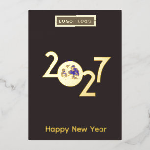 Erde in 2027  - Professionelle Neujahrskarte  Folieneinladung