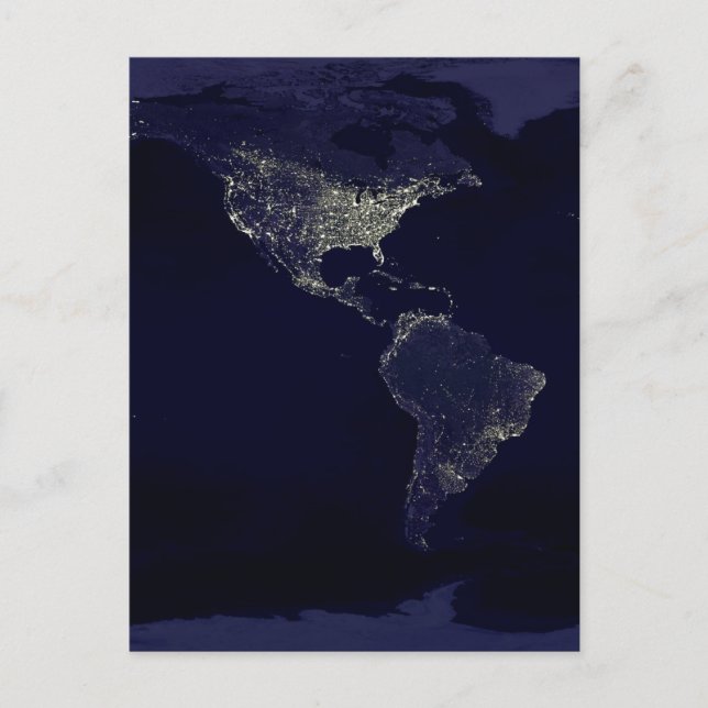Erde in der Nacht Postkarte (Vorderseite)