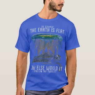 Erde ist flache Gesellschaft Schildkröten Elefante T-Shirt
