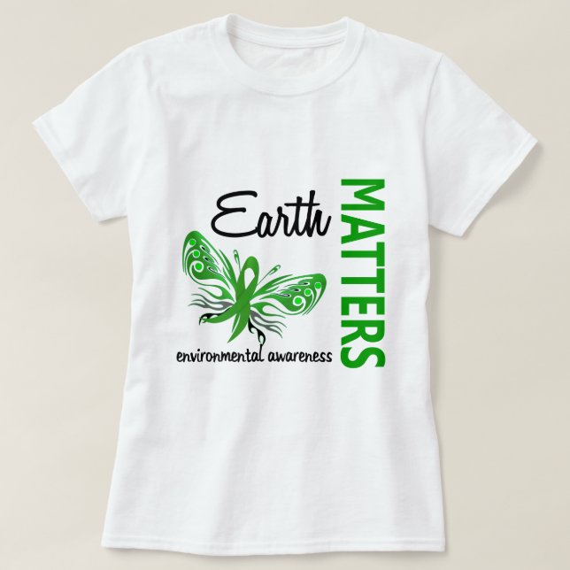 Erde ist Schmetterlings-Umweltbewusstsein von T-Shirt (Design vorne)