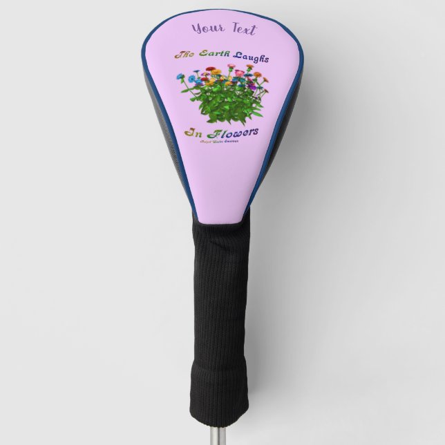 Erde lacht in Blume Inspiration Personalisiert Golf Headcover (Vorderseite)