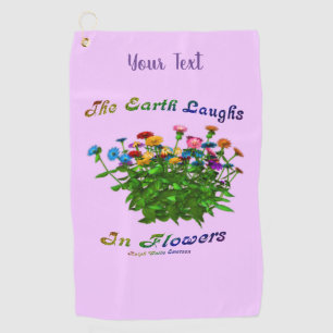 Erde lacht in Blume Inspiration Personalisiert Golfhandtuch