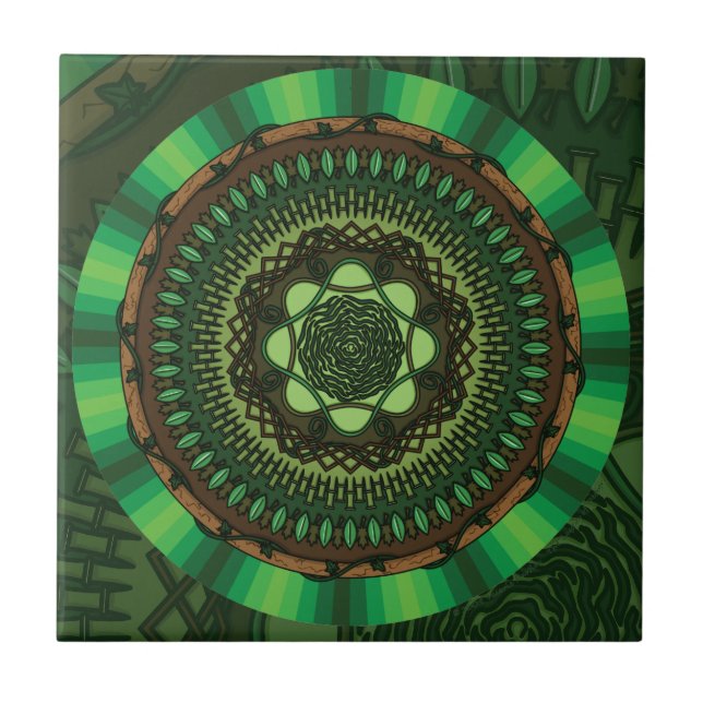 Erde-Mandala-Kachel Fliese (Vorderseite)