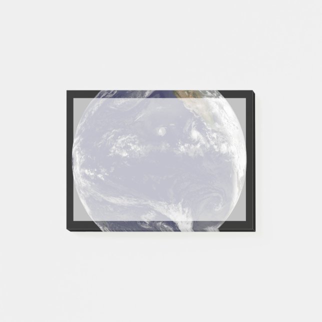 Erde mit drei tropischen Zyklonen im Pazifik. Post-it Klebezettel (Vorderseite)