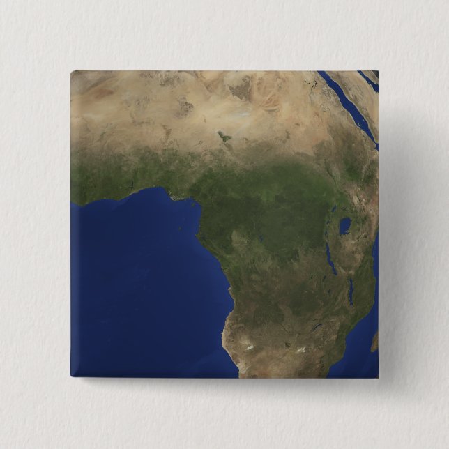 Erde mit Landbedeckung in Afrika Button (Vorderseite)
