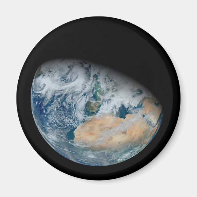 Erde mit Nordafrika und Südwesteuropa Magnet (Vorne)