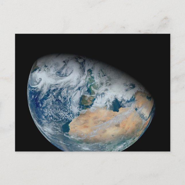 Erde mit Nordafrika und Südwesteuropa Postkarte (Vorderseite)