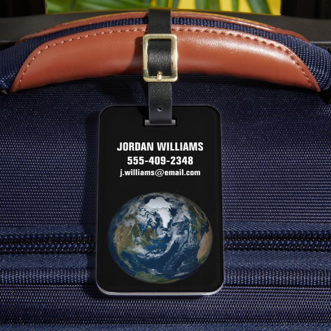 Erde mit Wolken und Meereis 2 Gepäckanhänger (Vorderseite Insitu 2)