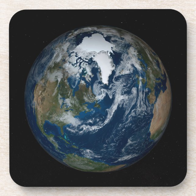 Erde mit Wolken und Meereis 2 Getränkeuntersetzer (Vorderseite)