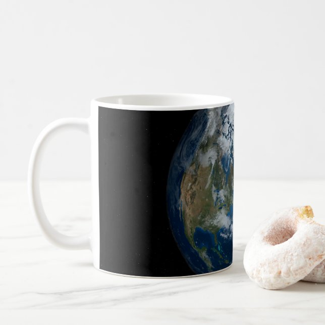 Erde mit Wolken und Meereis 2 Kaffeetasse (Mit Donut)