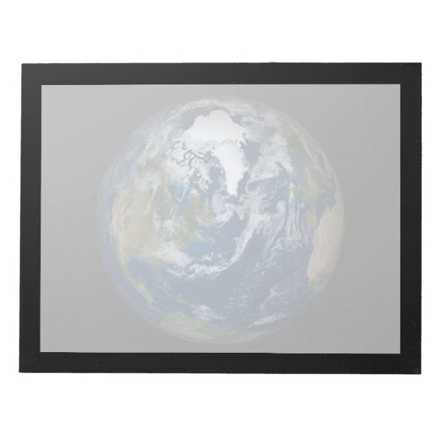 Erde mit Wolken und Meereis 2 Notizblock (Vorderseite)