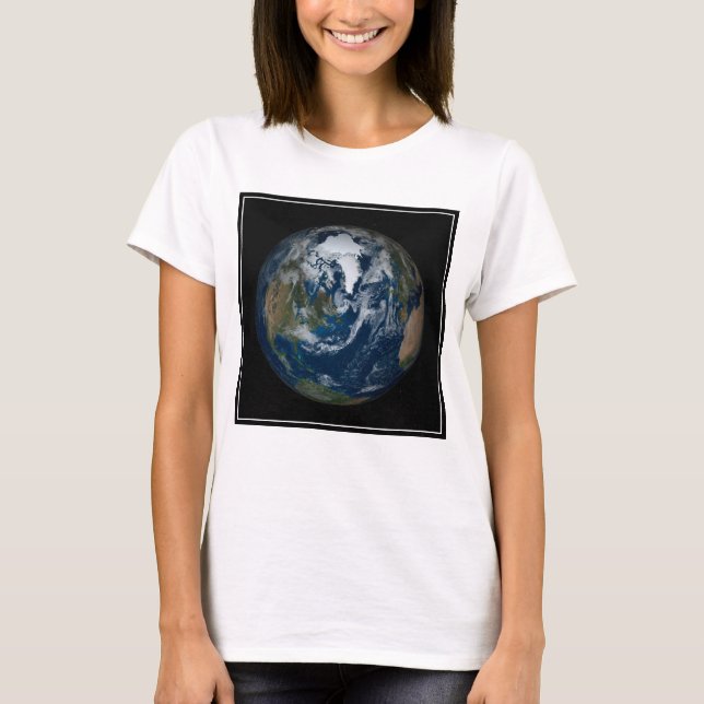 Erde mit Wolken und Meereis 2 T-Shirt (Vorderseite)