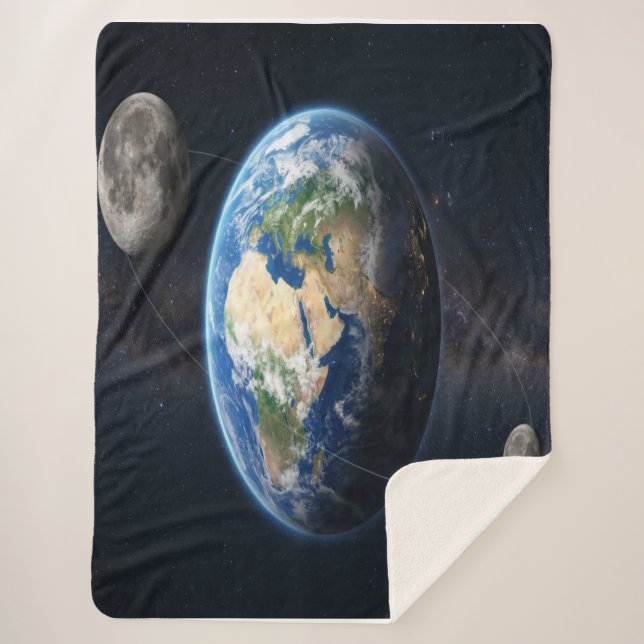 Erde mit zwei Monden Sherpadecke (Vorderseite)
