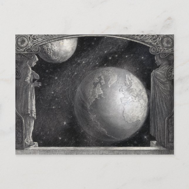 "Erde, Mond und Milchstraße"-Postkarten Postkarte (Vorderseite)
