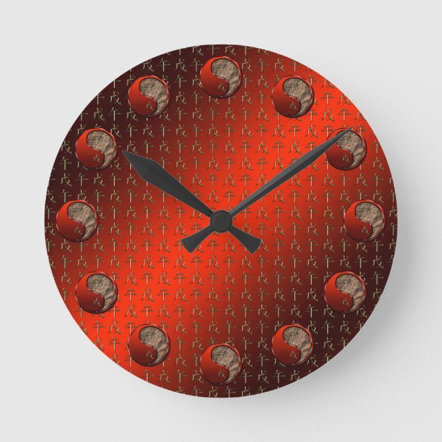 Erde Pferd Runde Wanduhr (Vorderseite)