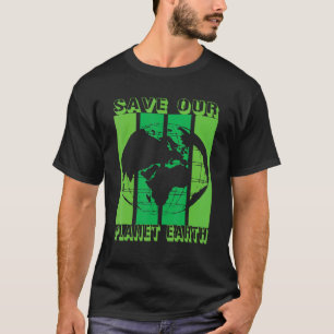 Erde Planet Sicherer Globus Vegan Vegetarische Mut T-Shirt