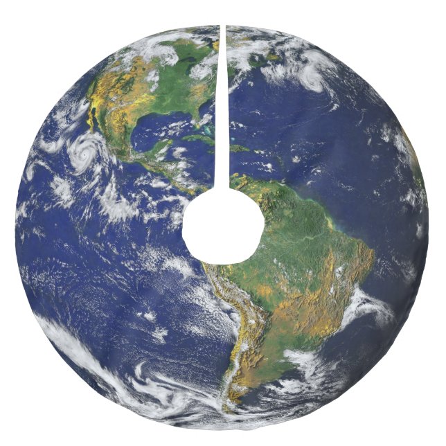 ERDE RAUM vom kundenspezifischen Polyester Weihnachtsbaumdecke (Vorderseite)