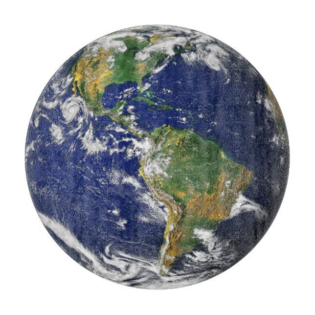 ERDE RAUM vom kundenspezifischen Schneidebrett (Vorderseite)