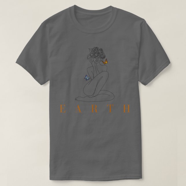 Erde Schwarze Frau Mutter Erde T-Shirt (Design vorne)