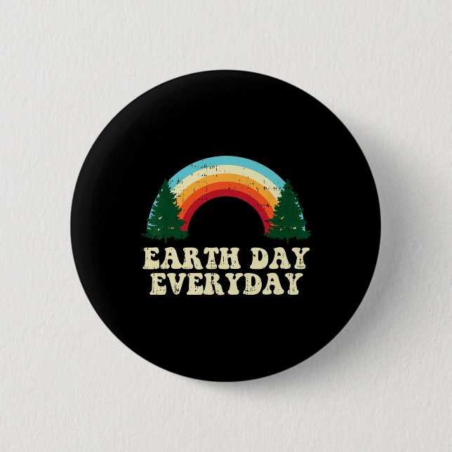 Erde Tag Bäume Alltag Retro-Umgebung Button (Vorderseite)