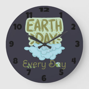 Erde Tag für Tag, Liebe Erde, rettete unsere Erde Große Wanduhr
