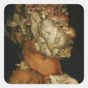 Erde, Terra, 1570 von Giuseppe Arcimboldo Quadratischer Aufkleber