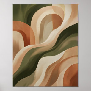 Erde Terrakotta Abstrakte Wandkunstgalerie Poster 