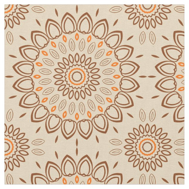 Erde Tone Mandala Muster mit braun und orange Stoff (Nahaufnahme)