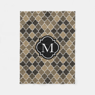 Erde tont Quatrefoil Monogramm Fleecedecke