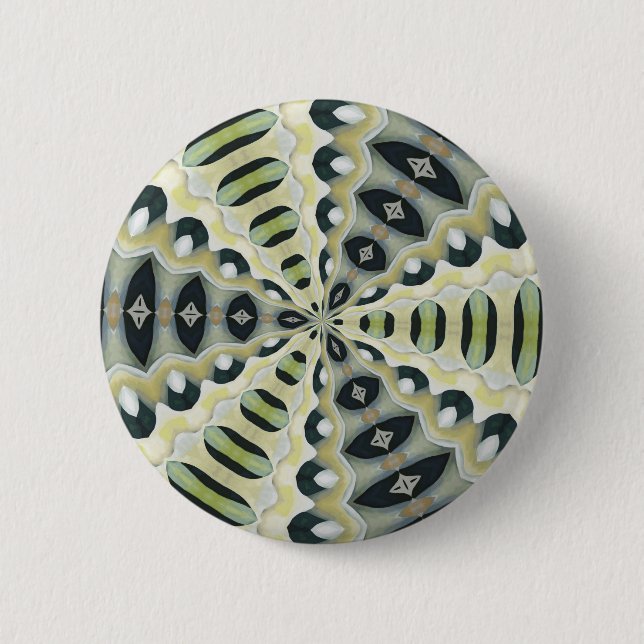 Erde tont symmetrisches Kaleidoskop Button (Vorderseite)
