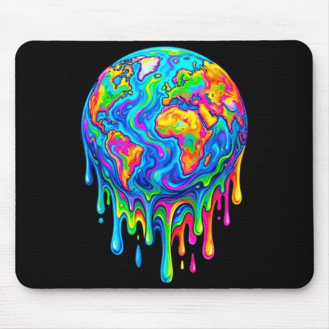 Erde Tropfen Design Tag der Erde Schmelzende Erde Mousepad (Vorne)