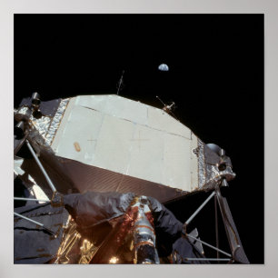 Erde über Apollo 11 Mondmodul "Adler" Poster