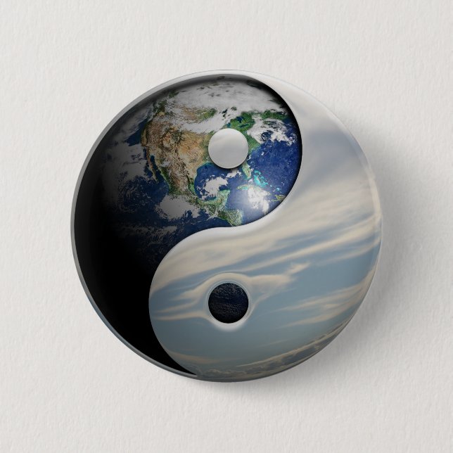 Erde und Himmel Yin Yang Button (Vorderseite)