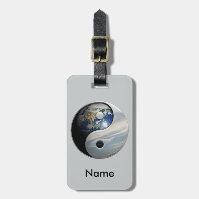 Erde und Himmel Yin Yang Gepäckanhänger (Vorderseite vertikal)