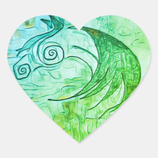 Erde und Himmelspferd Herz-Aufkleber