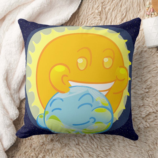 Erde und ihr Begleiter Kissen (Decke)