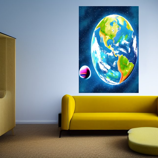 Erde und Mond | AI Art Poster (Von Creator hochgeladen)