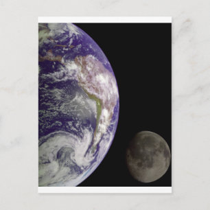 Erde und Mond durch Galileo Postkarte