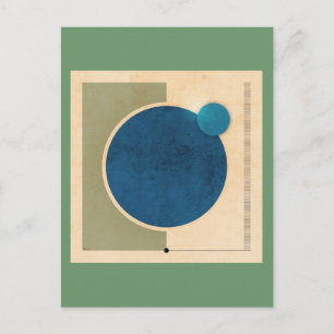 Erde und Mond Grafik Postkarte