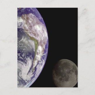 Erde und Mond Postkarte