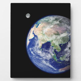 Erde und Mond vom Raum Fotoplatte