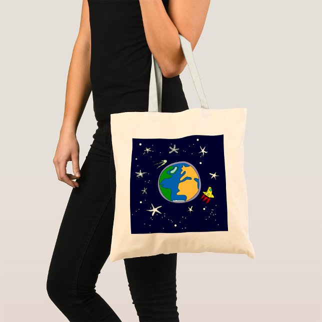 Erde und Satellit Tote Bag Tragetasche (Von Creator hochgeladen)