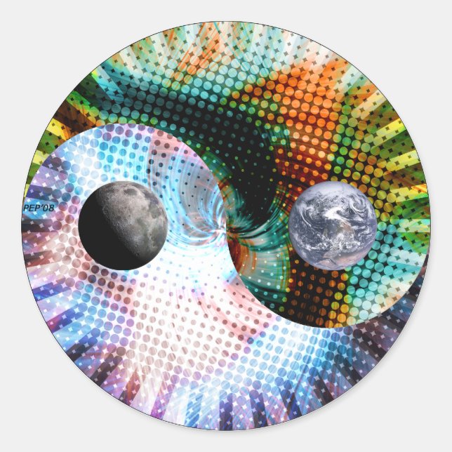 Erde und Weltraum Runder Aufkleber (Vorderseite)