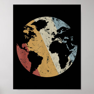 Erde Vintage Retro Stil Tag der Erde Poster