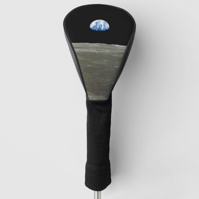 Erde vom Mond im Schwarzen Raum: Erde Golf Headcover (Vorderseite)